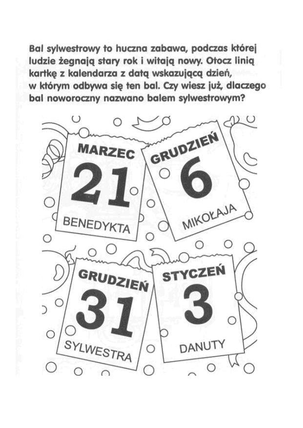 Sylwester i Nowy Rok kolorowanki